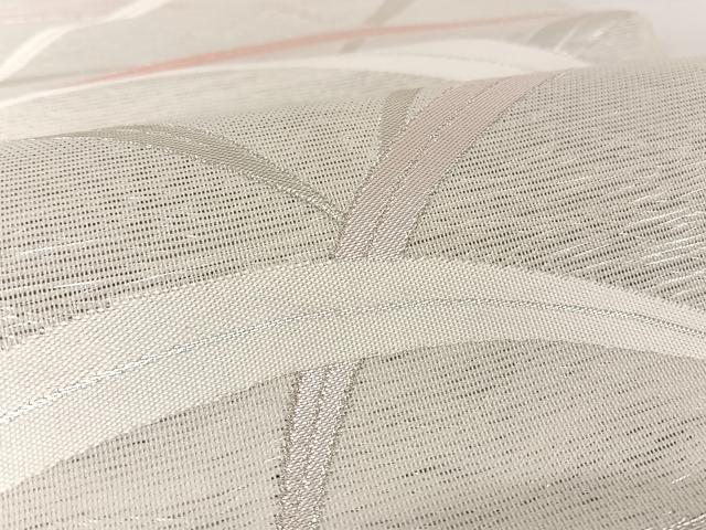 平和屋着物*夏物 六通柄袋帯 芝文 銀糸 正絹 逸品 AAAY1663np