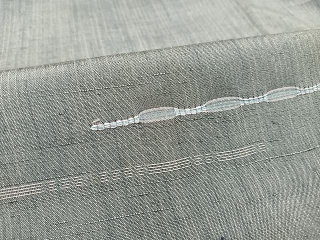 平和屋着物●上質な紬 眼鏡織 霞文 正絹 逸品 AAAY1708np