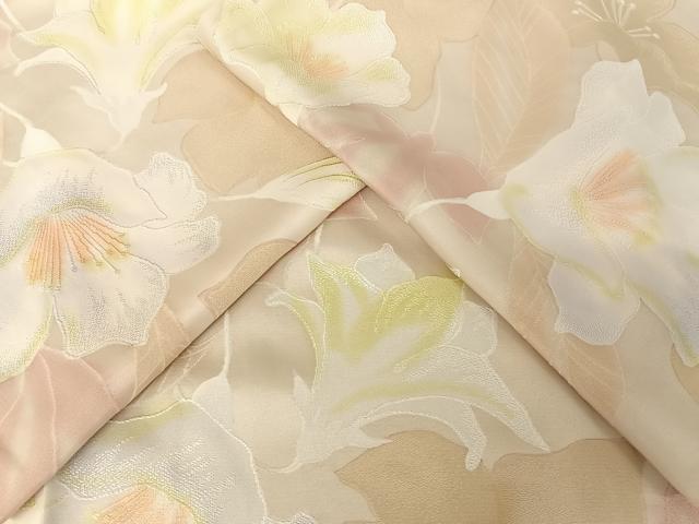 平和屋着物▽上質な小紋 単衣 枝花文 地紋起こし 暈し染め 正絹 逸品 AAAY1765np