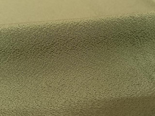 平和屋着物●上質な色無地 草色 正絹 逸品 AAAY1782np