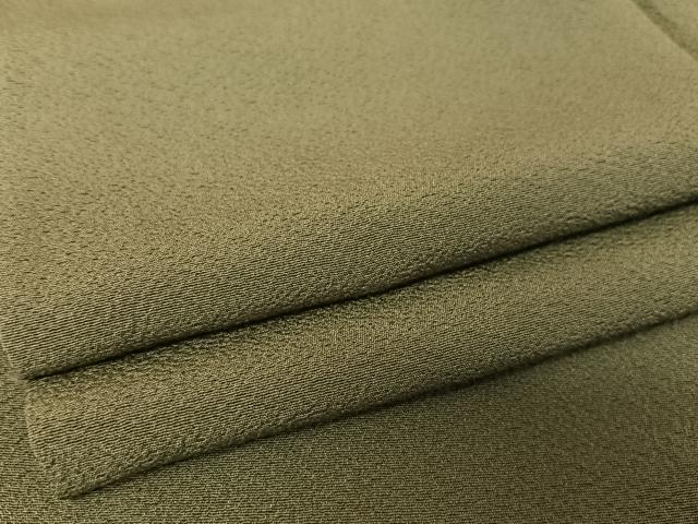 平和屋着物●上質な色無地 草色 正絹 逸品 AAAY1782np