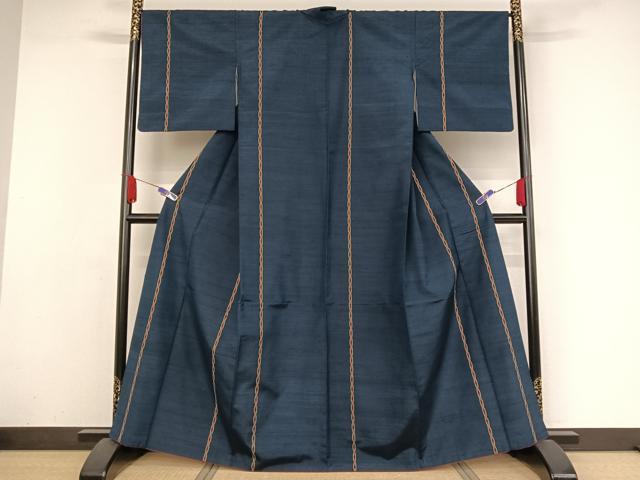 平和屋着物●上質な紬 縞 正絹 逸品 AAAY1800np