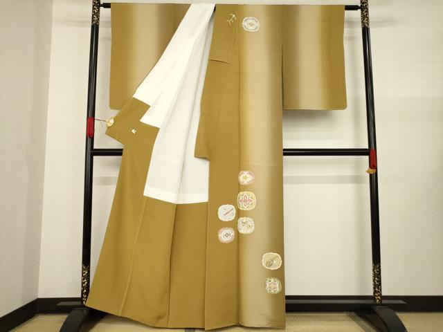 平和屋着物●訪問着 楽器華文 暈し染め 金彩 正絹 逸品 未使用 AAAY1858ck