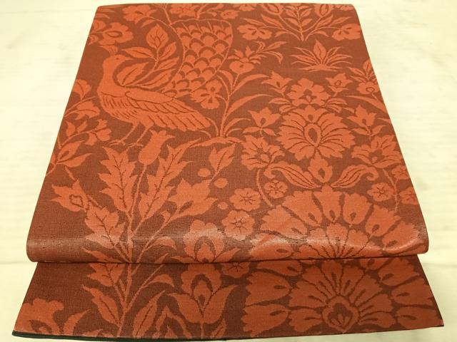 平和屋着物◎六通柄袋帯 花鳥文 正絹 逸品 AAAY2104yx