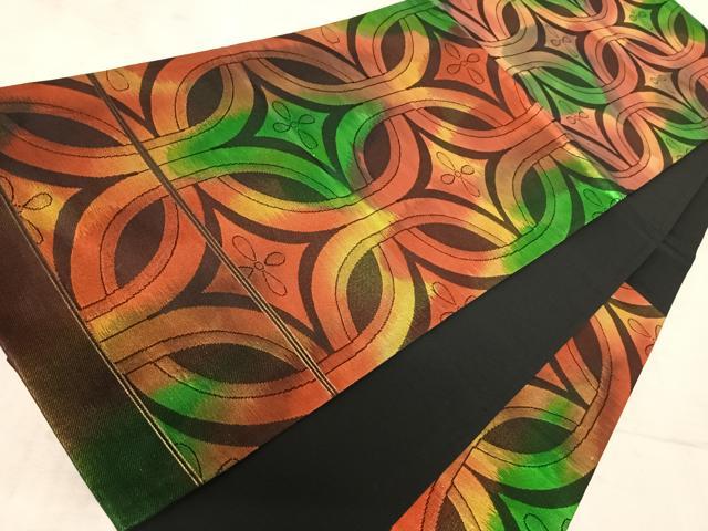 平和屋着物◎六通柄袋帯 幾何学文様 正絹 逸品 AAAY2178yx