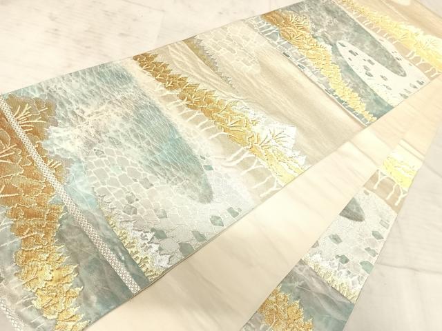 平和屋着物◎六通柄袋帯 風景樹林文 金銀糸 正絹 逸品 AAAY2194yx