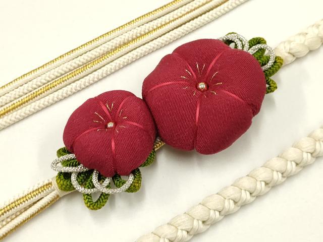 平和屋着物●和装小物 振袖用帯締め 装飾 ちりめん細工 ビーズ 金銀糸 撚り房 逸品 AAAY2295ay