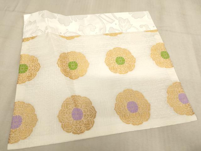平和屋本店▼夏物 打敷 内敷 正倉院花文 金糸 法衣 寺院 仏具 仏教 僧侶 神職 装束 未使用 AAAY2401ja