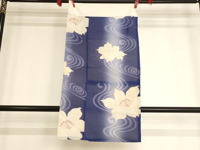 平和屋本店▼夏物 打敷 内敷 絽 流水花文 暈し染め 銀彩 法衣 寺院 仏具 仏教 僧侶 神職 装束 AAAY2420ja
