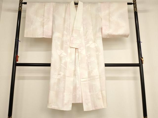 平和屋着物■長襦袢 無双仕立て 扇面花地紋 暈し染め 正絹 逸品 AAAY2655ja