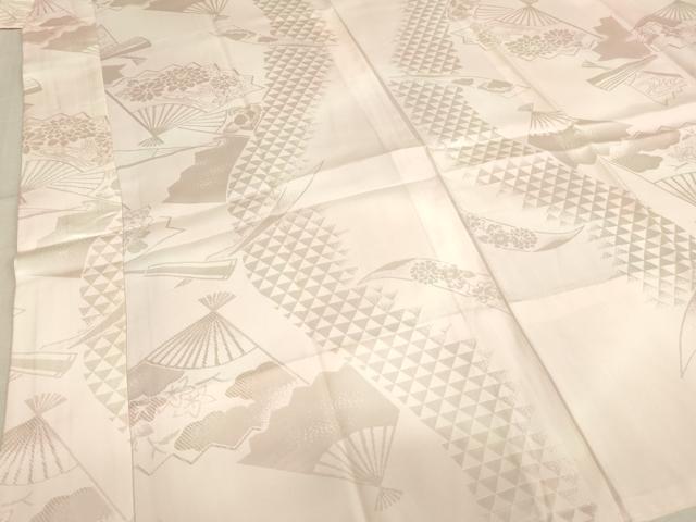 平和屋着物■長襦袢 無双仕立て 扇面花地紋 暈し染め 正絹 逸品 AAAY2655ja
