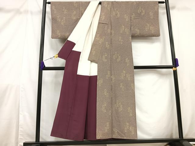 平和屋着物■上質な紬 笹竹文 正絹 逸品 AAAY3697mf