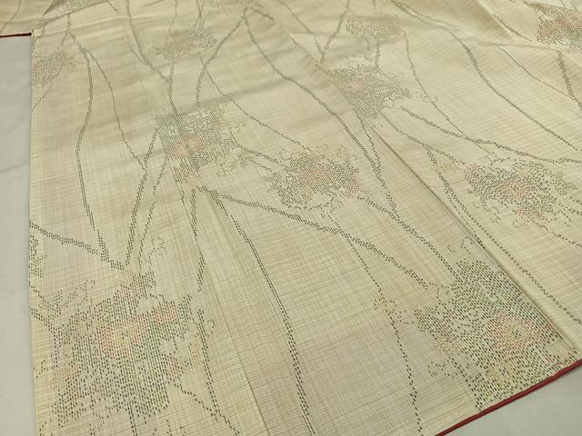 平和屋着物■上質な紬 草花文 正絹 逸品 AAAY3887mf