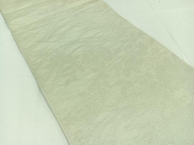 平和屋着物*夏物 六通柄 本袋帯 萩文 千草鼠色 銀糸 正絹 逸品 AAAY4356jh