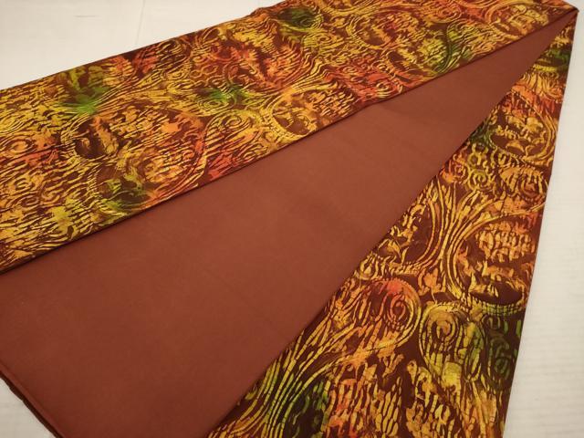 平和屋着物◎全通柄袋帯 ふくれ織 幾何学文 正絹 逸品 AAAY4449dt