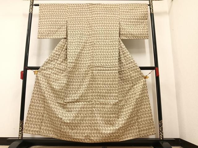 平和屋着物■上質な紬 幾何学文様 正絹 逸品 AAAY4504ph
