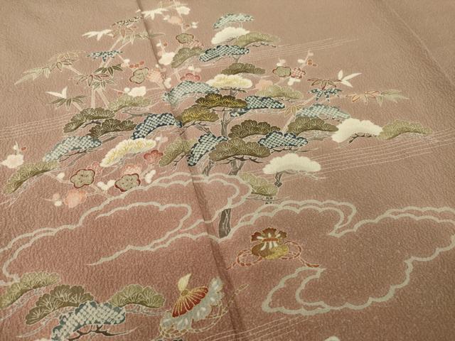 平和屋着物●訪問着 友禅 刺繡 吉祥宝尽くし 金糸 金彩 正絹 逸品 AAAY4706ck