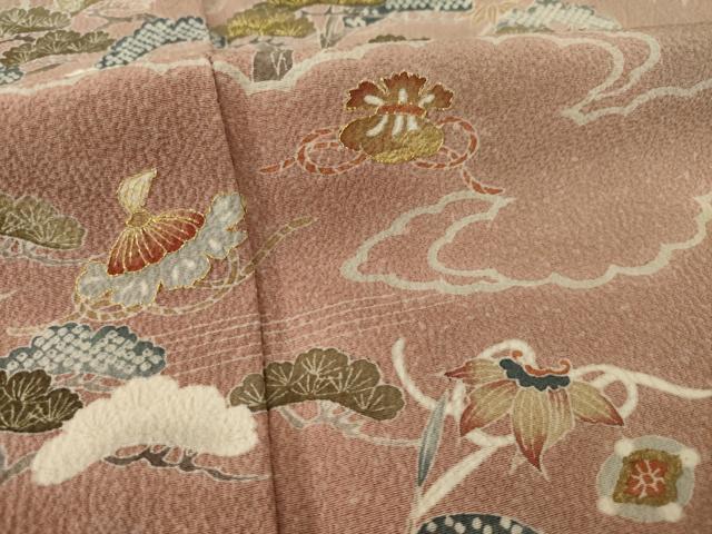 平和屋着物●訪問着 友禅 刺繡 吉祥宝尽くし 金糸 金彩 正絹 逸品 AAAY4706ck