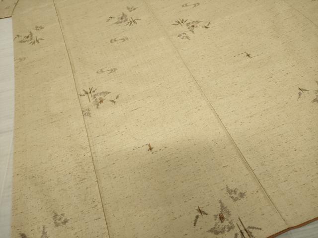 平和屋着物●ぜんまい紬 流水花文 正絹 逸品 AAAY4764ck