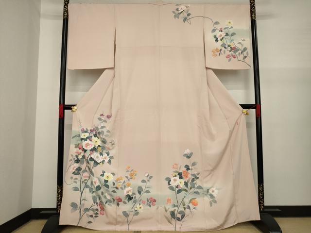 平和屋着物●訪問着 友禅 作家物 枝花文 暈し染め 正絹 逸品 AAAY4788ck