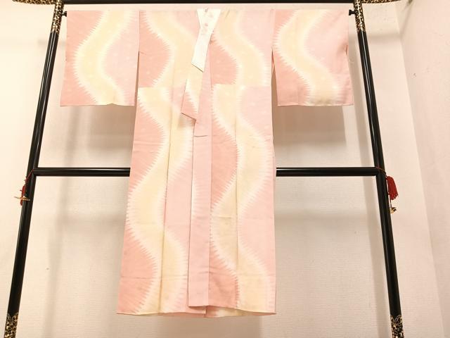 平和屋着物●長襦袢 無双仕立て 半衿刺繍 絞り 花地紋 暈し染め 正絹 逸品 未使用 AAAY5612ph