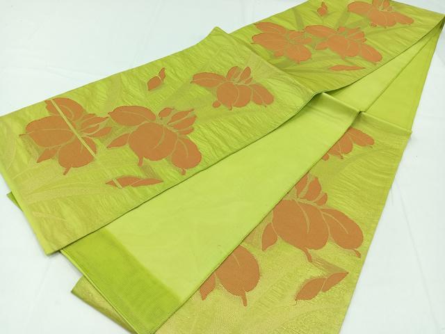 平和屋着物*夏物 六通柄袋帯 燕子花文 金糸 正絹 逸品 AAAY5773jh