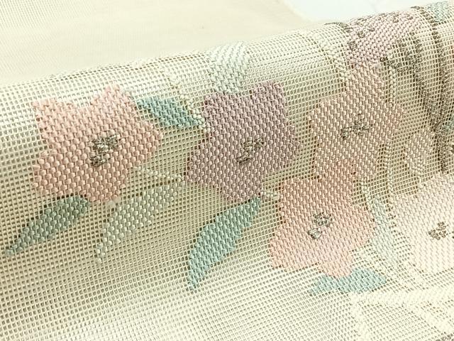平和屋着物*夏物 太鼓柄袋帯 飾花文 銀糸 正絹 逸品 AAAY5774jh