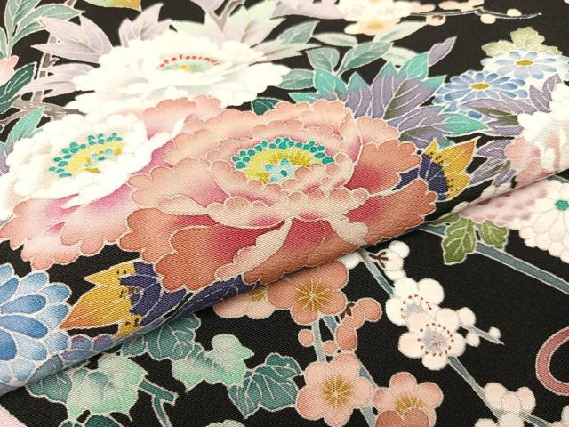 平和屋着物●本加賀友禅作家 田崎元人 黒留袖 花車 正絹 逸品 未使用 AAAY5924ph