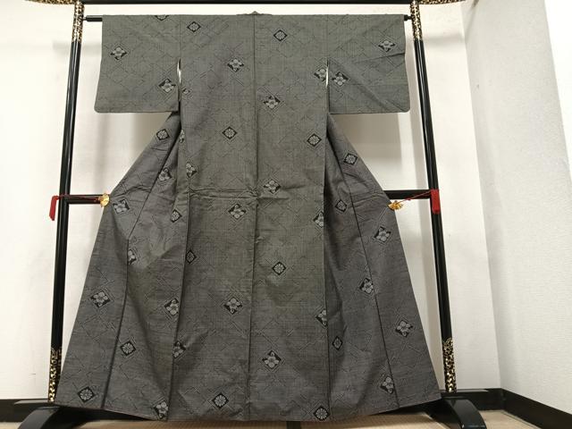 平和屋着物●本場大島紬 一元絣 花菱文 正絹 逸品 AAAY5949ph