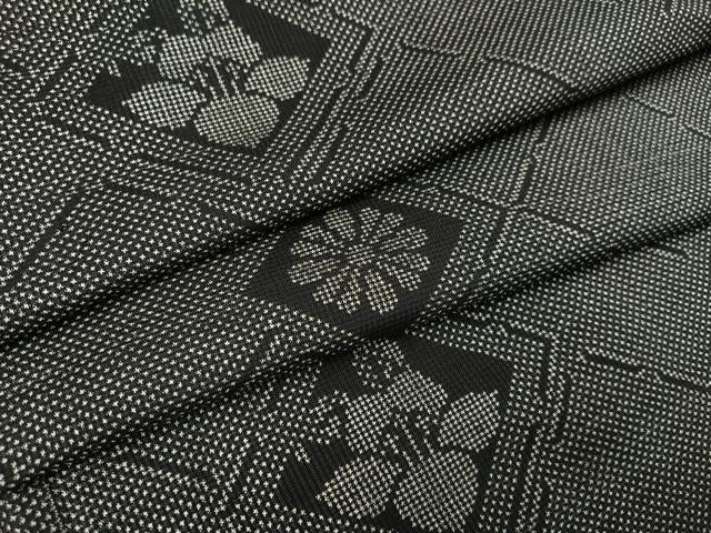 平和屋着物●本場大島紬 一元絣 花菱文 正絹 逸品 AAAY5949ph