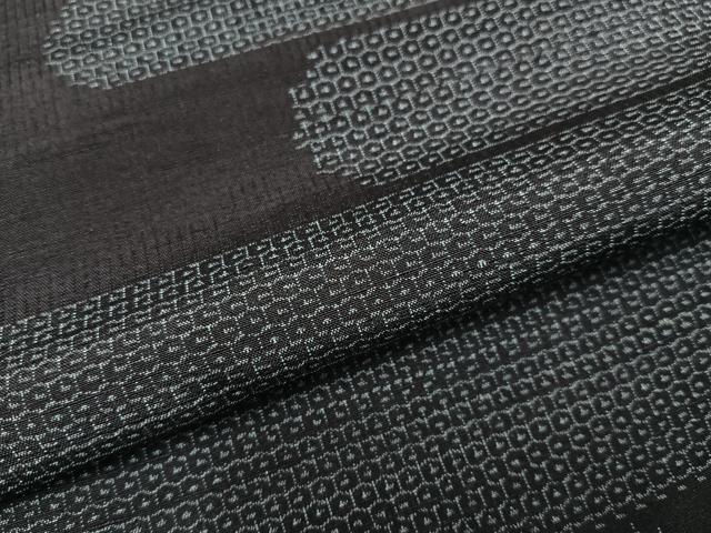平和屋着物●結城紬 80亀甲 エ霞文 正絹 逸品 未使用 AAAY5977ph