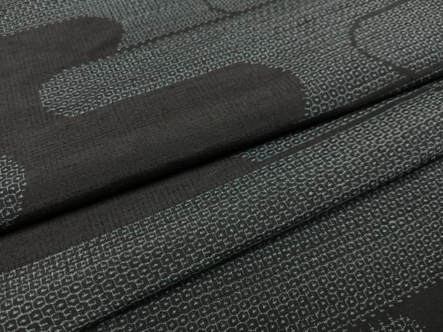平和屋着物●結城紬 80亀甲 エ霞文 正絹 逸品 未使用 AAAY5977ph