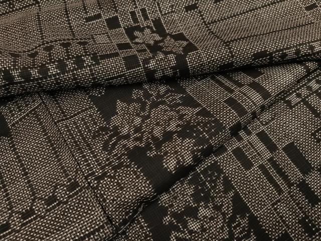 平和屋着物●本場大島紬　一元7マルキ　更紗花文　正絹　逸品　未使用　AABF5225cs 平和屋着物○本場大島紬 地空き 一元7マルキ 舞花文 総絣 正絹 逸品
