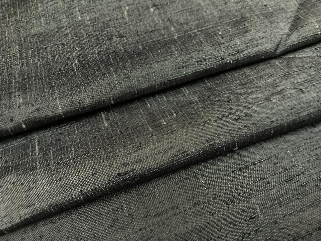 平和屋着物●上質な紬 墨色 正絹 逸品 AAAY5996ph