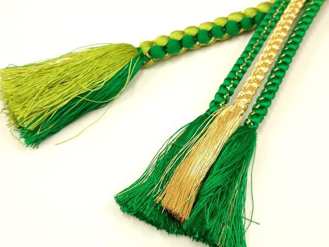平和屋着物●和装小物 振袖用帯締め・帯揚げセット 夢二浪漫 総絞り 舞花文 金糸 金彩 逸品 AAAY6137ay
