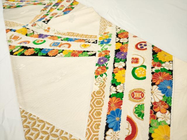 平和屋着物◎六通柄袋帯 流水花文 金糸 正絹 逸品 AAAY6233sg