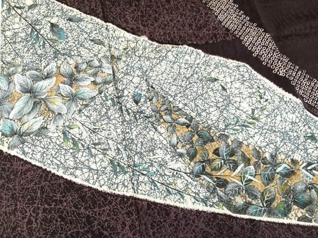 平和屋着物●訪問着 手描き 絞り 草花文 金銀彩 正絹 逸品 AAAY6287ph