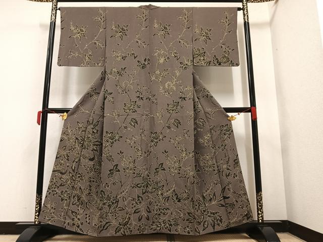 平和屋着物●友禅作家の巨匠 浅井青仁 訪問着 花鳥文 正絹 逸品 AAAY6337ph