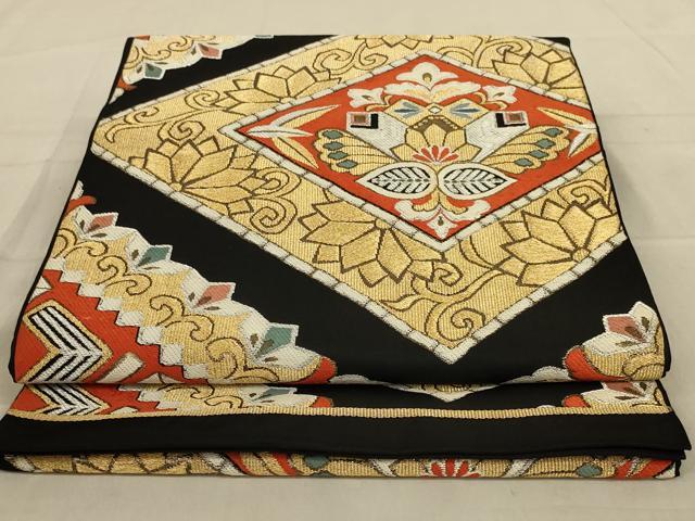 平和屋着物◎六通柄袋帯 唐織 花菱文 金銀糸 正絹 逸品 AAAY6367ou