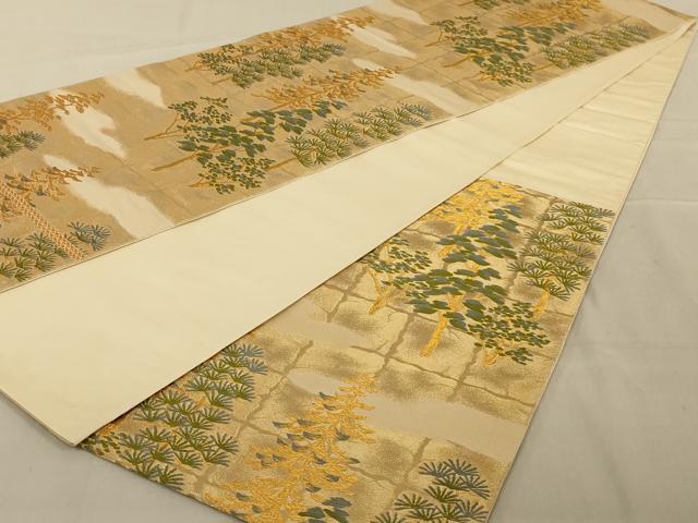 平和屋着物◎六通柄袋帯 唐織 樹林文 金糸 正絹 逸品 AAAY6377ou
