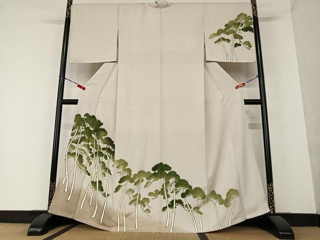 平和屋着物●訪問着 手描き 松 正絹 逸品 未使用 AAAY6474zg