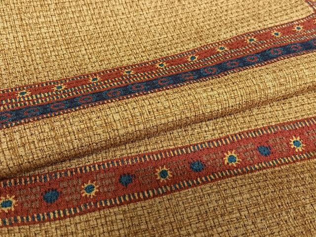 平和屋着物●お召 横段花文 正絹 逸品 AAAY6558zg