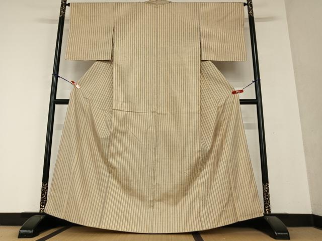 平和屋着物●上質な紬 縞 正絹 逸品 AAAY6562zg