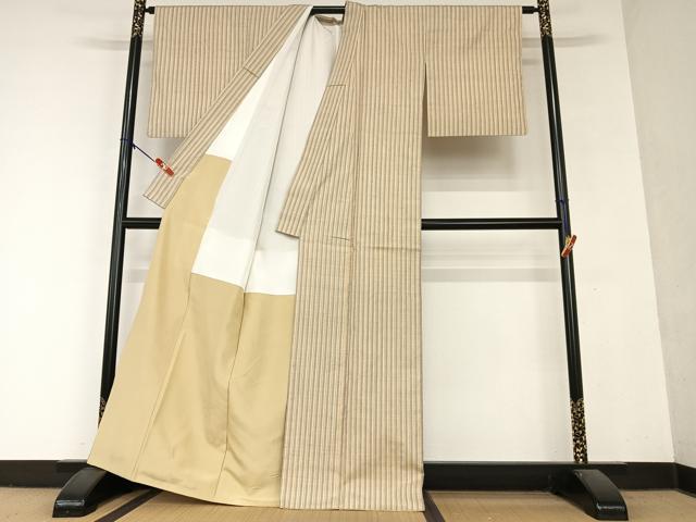 平和屋着物●上質な紬 縞 正絹 逸品 AAAY6562zg