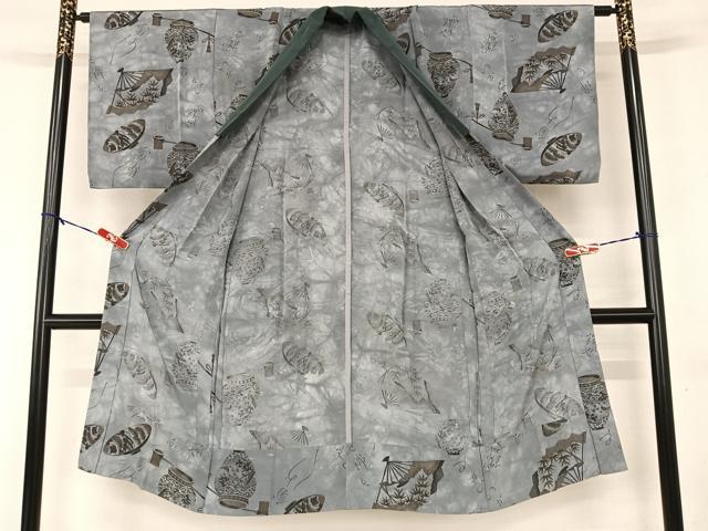 平和屋着物●男性 黒紋付 羽織・長襦袢(無双仕立て)セット 正絹 逸品 AAAY6647zg