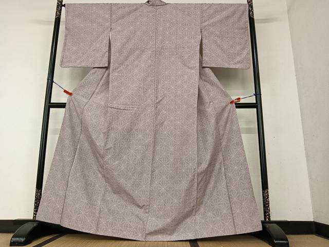 平和屋着物●結城紬 麻の葉文様 正絹 逸品 AAAY6657zg