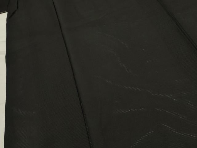 平和屋着物*夏物 男性 黒紋付 羽織セット 暗黒色 正絹 逸品 AAAY6999sx