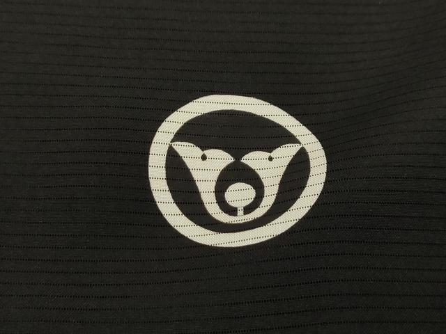 平和屋着物*夏物 男性 黒紋付 羽織セット 暗黒色 正絹 逸品 AAAY6999sx