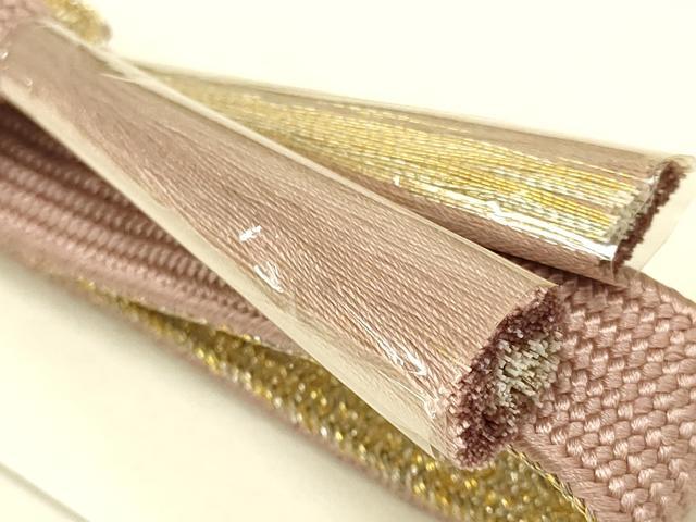 平和屋着物●和装小物 帯締め・帯揚げセット 高麗組 綾出し 道長吉祥文 暈し染め 金銀糸 逸品 未使用 AAAY7112ay