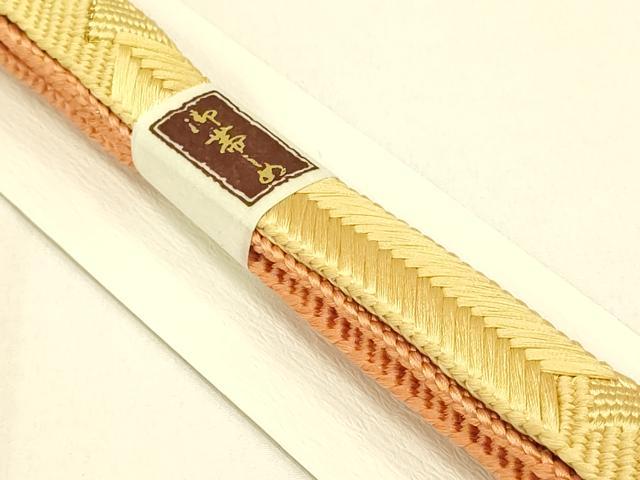 平和屋着物●和装小物 帯締め・帯揚げセット 枝垂れ花舞葉文 暈し染め 金糸 金彩 逸品 未使用 AAAY7120ay